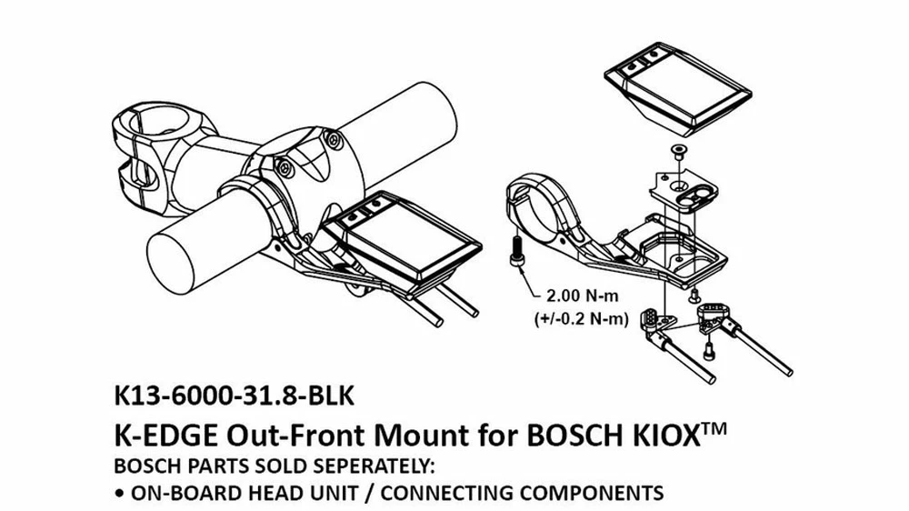 K-Edge E-Bike Mount Mount Pour Guidon Bosch KIOX Out-Front – Image 5