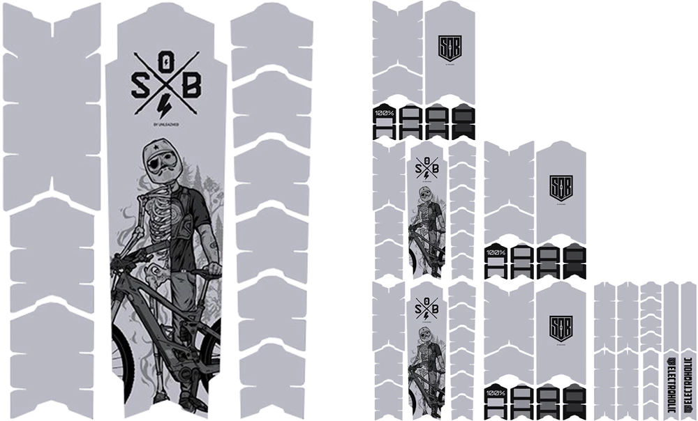 Unleazhed Unscratch Frame Film De Protection Pour Cadre - E-Bike Sons Of Battery Black Matt