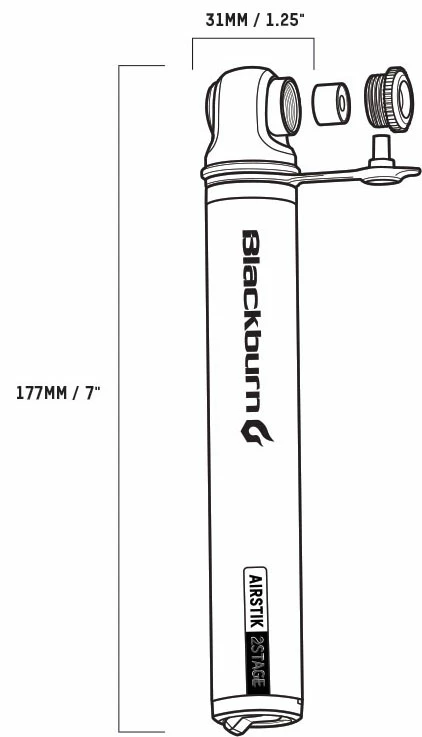 Blackburn Mini-pompe AirStik 2Stage – Image 4