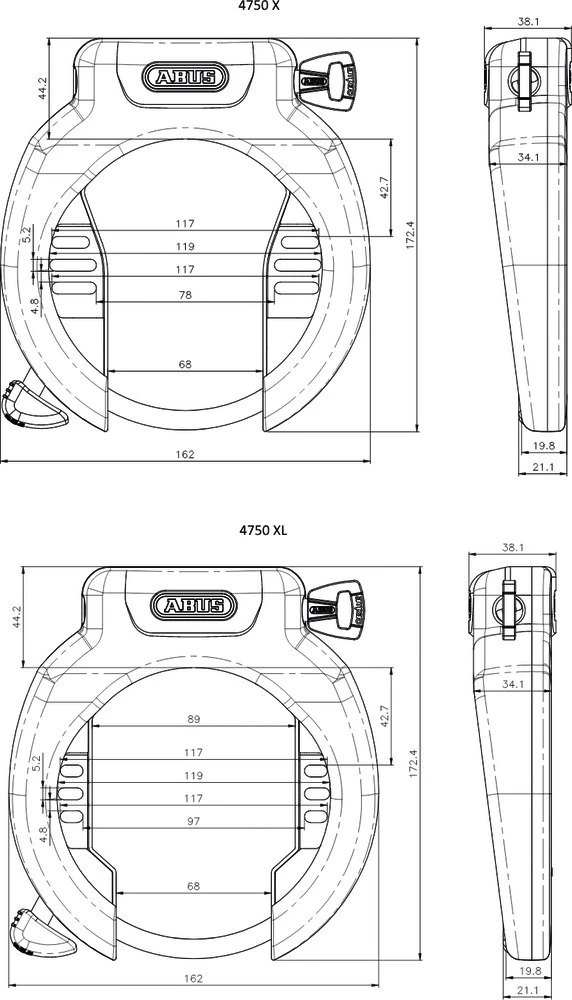 Abus Antivol De Cadre Pro Amparo 4750 SL NR – Image 3