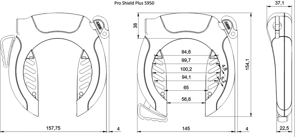 Abus Pro Shield Plus 5950 NR + 6KS + ST5950 Kit Antivol Pour Cadre – Image 5