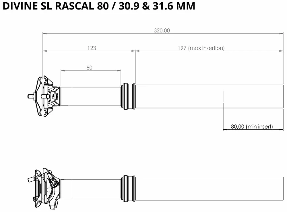 BikeYoke Tige De Selle Divine SL Rascal 80mm Vario – Image 4