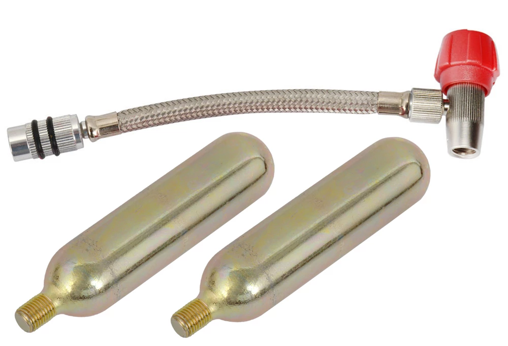 Radon Pompe à CO₂ Avec Raccord Aeroquip Flex +2 Cartouches 25 G