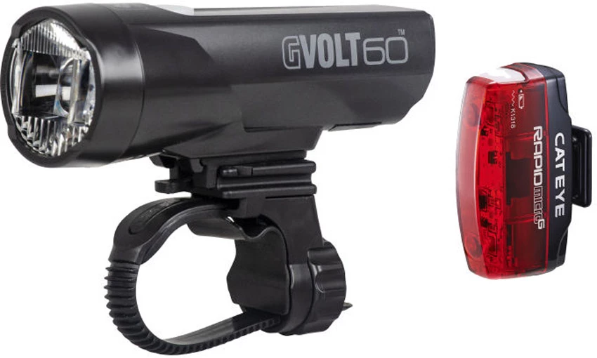 Cateye Kit D'éclairage GVolt 60 + Rapid Micro G