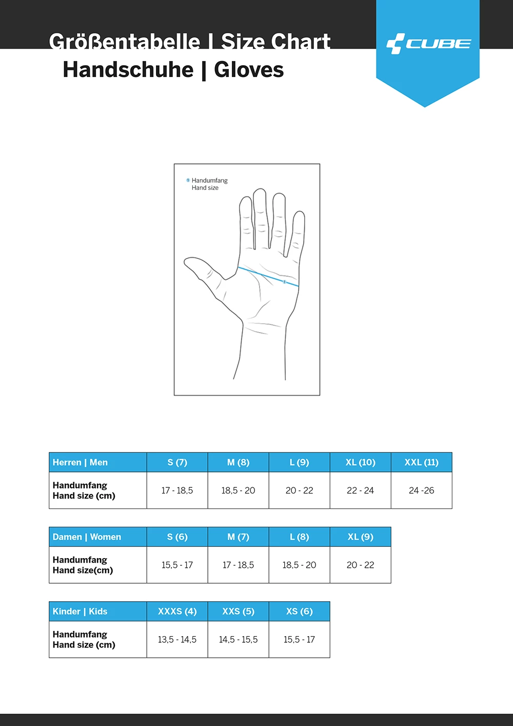 Cube Junior Performance - Kid's Short Finger Gloves – Image 4