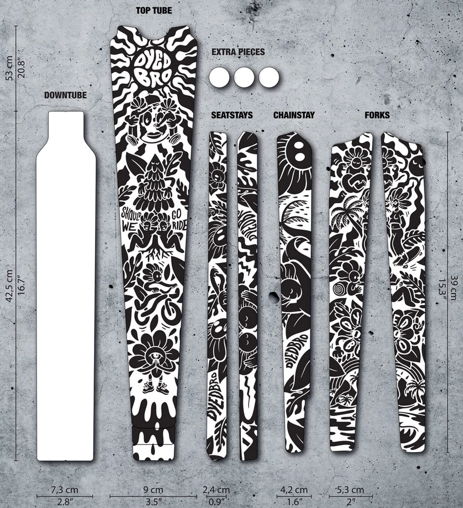 Dyedbro Kit De Protection De Cadre Victor Brousseaud AS Gravel – Image 2