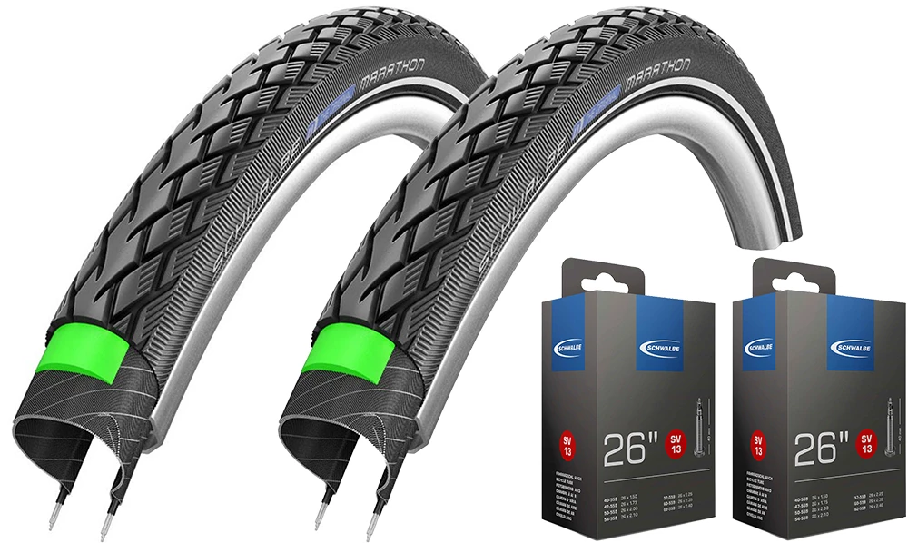 Schwalbe Marathon 47-559 + Chambre à Air SV13 Set