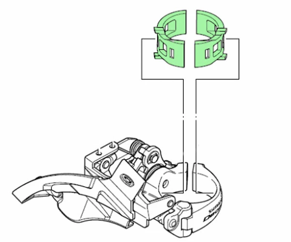 Shimano Douilles De Réduction 28,6mm Pour Collier De Dérailleur Avant – Image 2