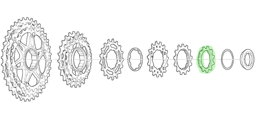 Shimano Pignon 11 Dents Avec Bague D'espacement Pour CS-M771-10 BJ/BK – Image 2