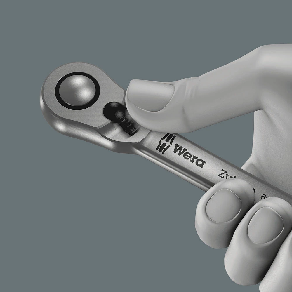 Wera 8004 A Cliquet Zyklop Metal Avec Levier D'inversion, à Carré 1/4" – Image 4